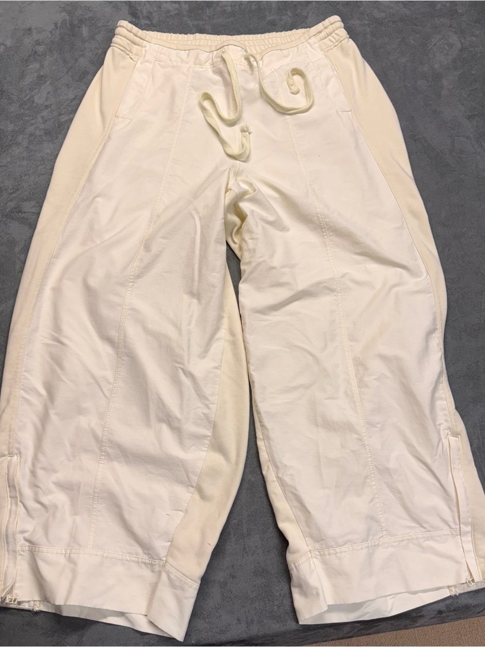 🧘‍♀️ Daily Practice Wide Leg Yoga Pants – Cream (XL)